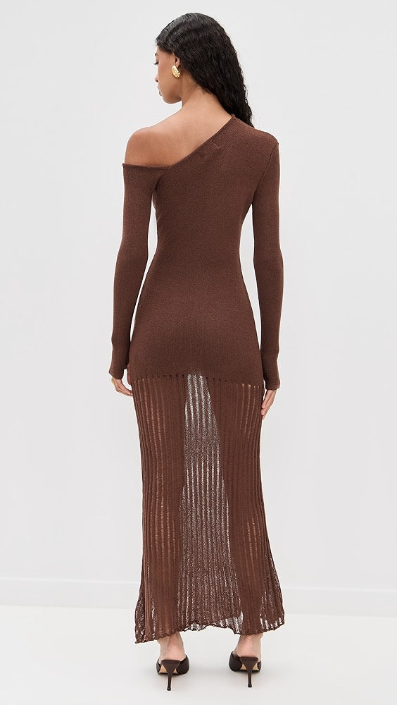 Greta One Shoulder Knit Maxi Dress