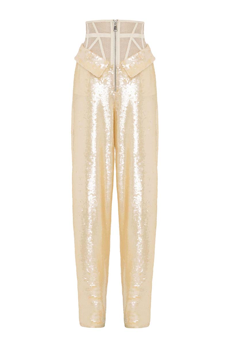 CORSET CREAM PANTS | CULT MIA | Tayfun Kaba