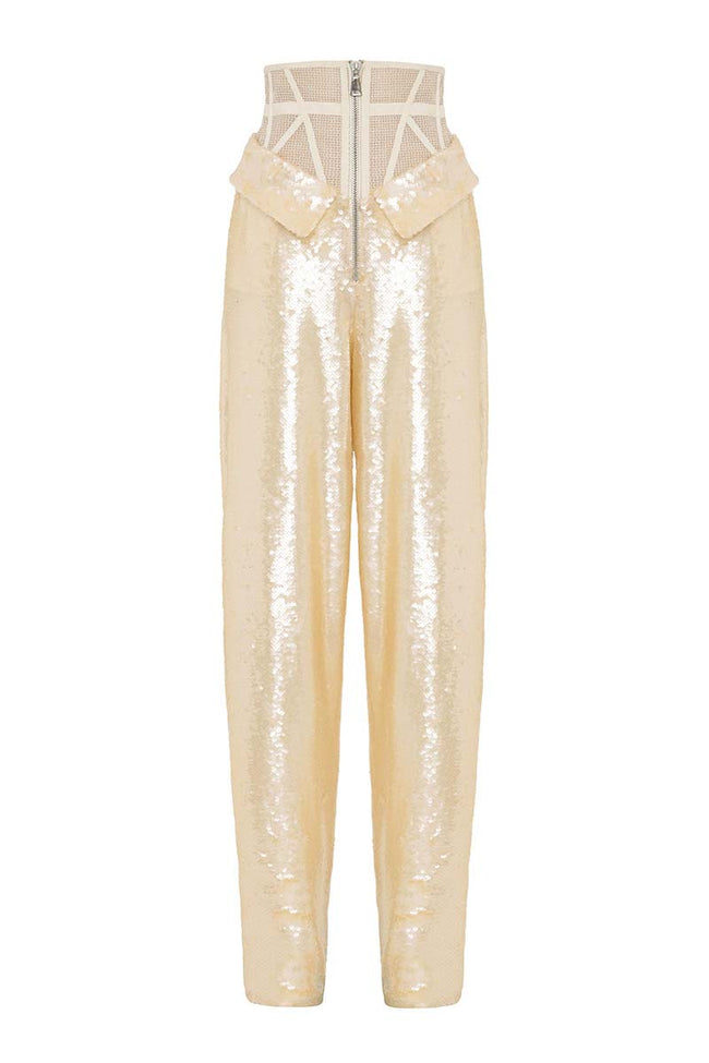 CORSET CREAM PANTS | CULT MIA | Tayfun Kaba Hover Image
