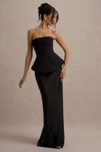 Ohio Black Strapless Corset Maxi Dress