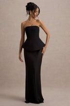 Ohio Black Strapless Corset Maxi Dress