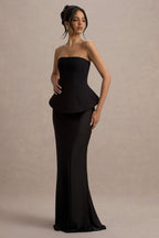 Ohio Black Strapless Corset Maxi Dress