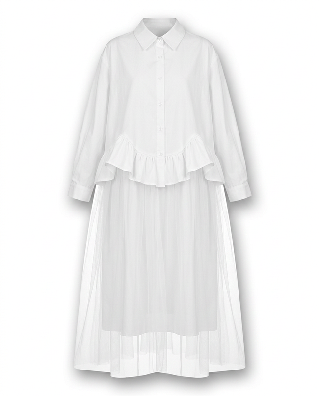 Sovereign Mesh Oversized Maxi Dress Hover Image