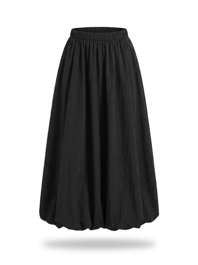 Radiant A-Line Polyester Maxi Skirt Hover Image